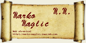 Marko Maglić vizit kartica